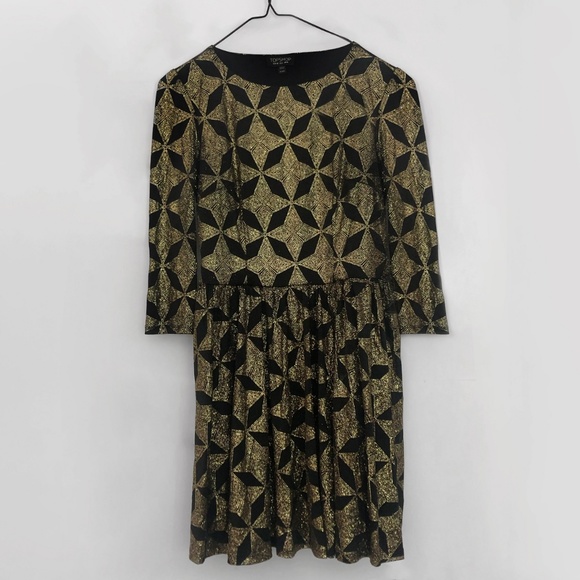 Topshop Glitter Print Skater Dress - Picture 2 of 6
